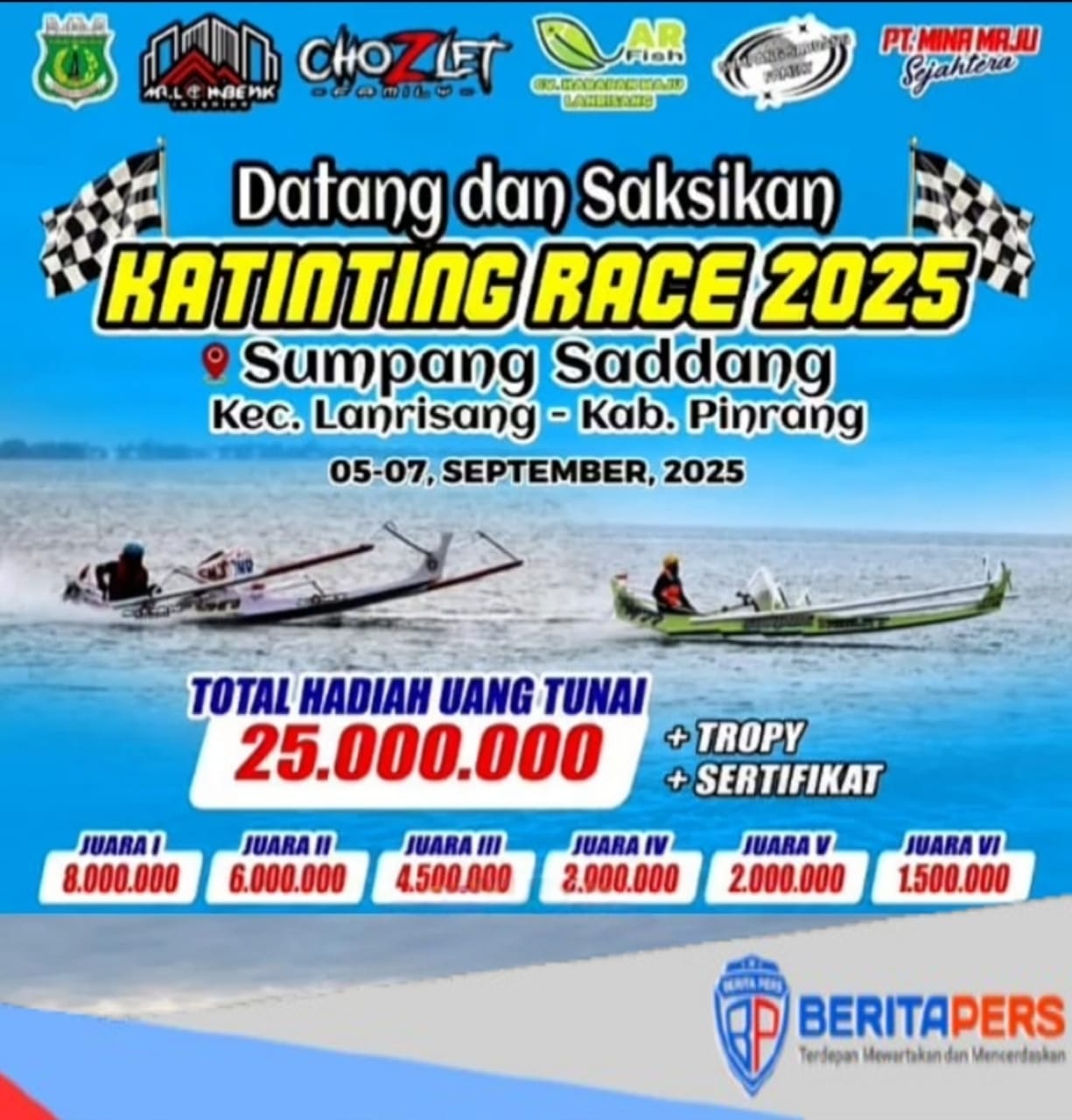 Besok, Lomba Balap Katinting di Sumpang Saddang Resmi Dibuka: Hadiah Rp25 Juta Siap Diperebutkan