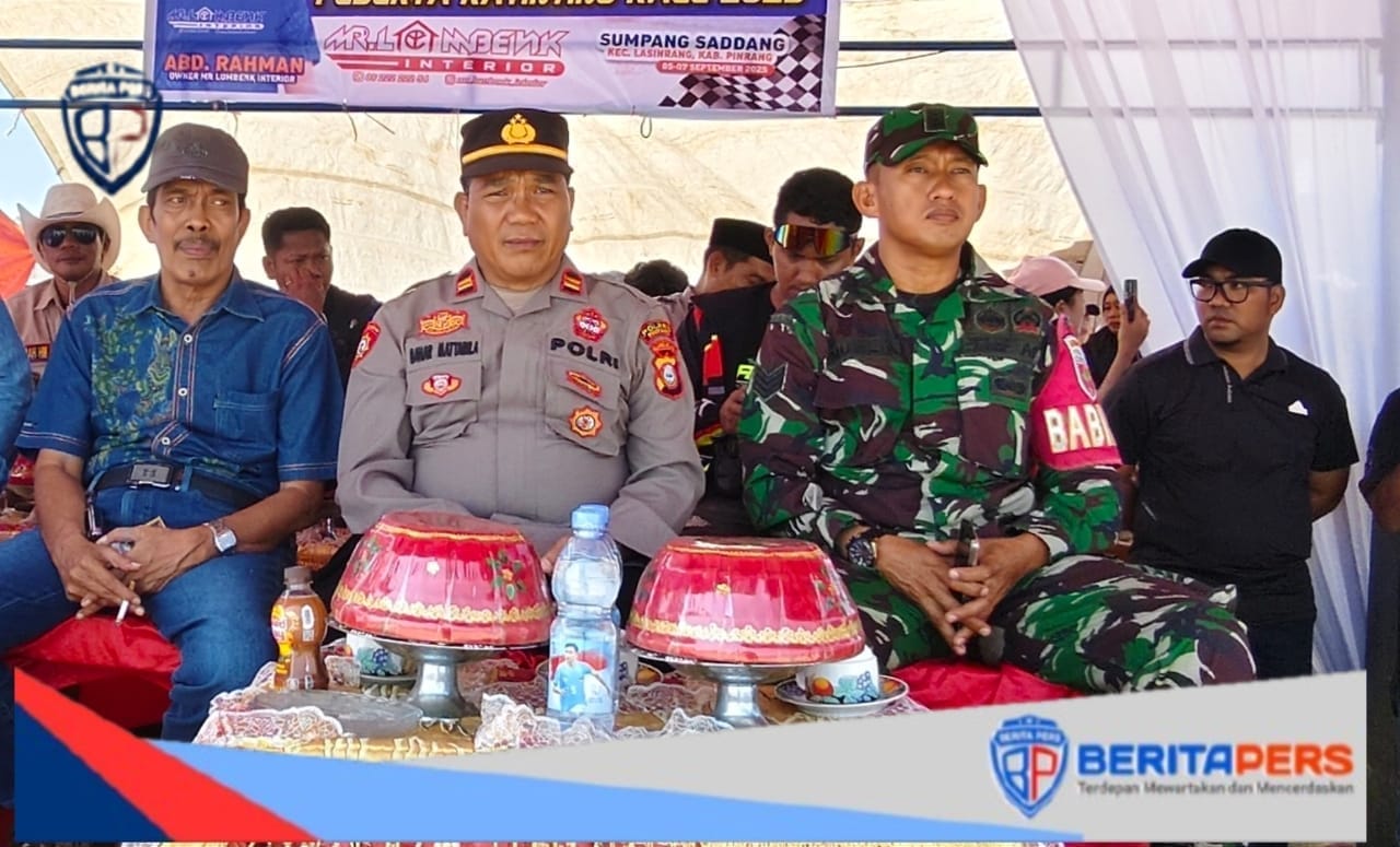 Kapolsubsektor dan Babinsa Lanrisang Kompak Kawal Lomba Katinting Race di Sumpang Saddang