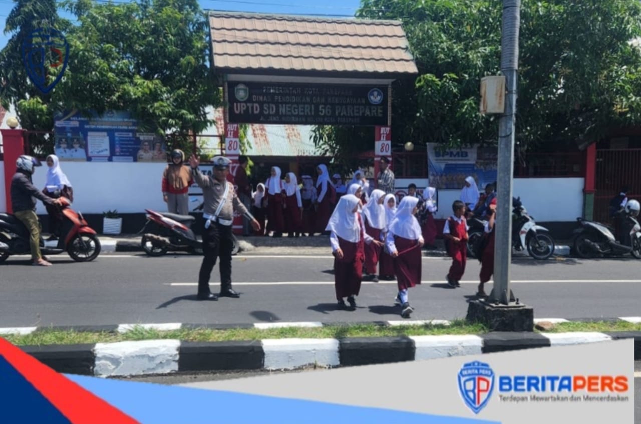 Satlantas Parepare Gencarkan Pengaturan Lalin di Kawasan Sekolah, Wujudkan Layanan Prima
