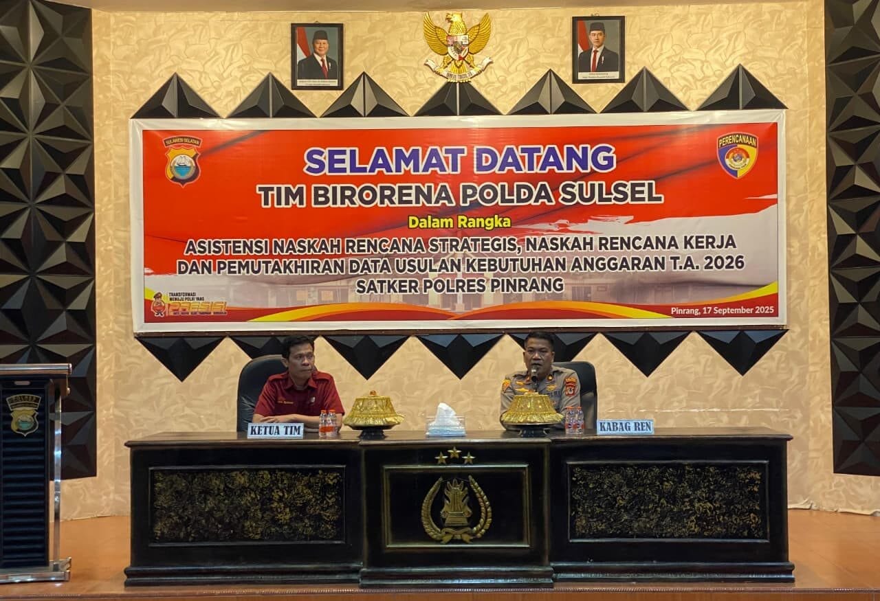 Biro Rena Polda Sulsel Asistensi Penyusunan Renstra dan Renja di Polres Pinrang