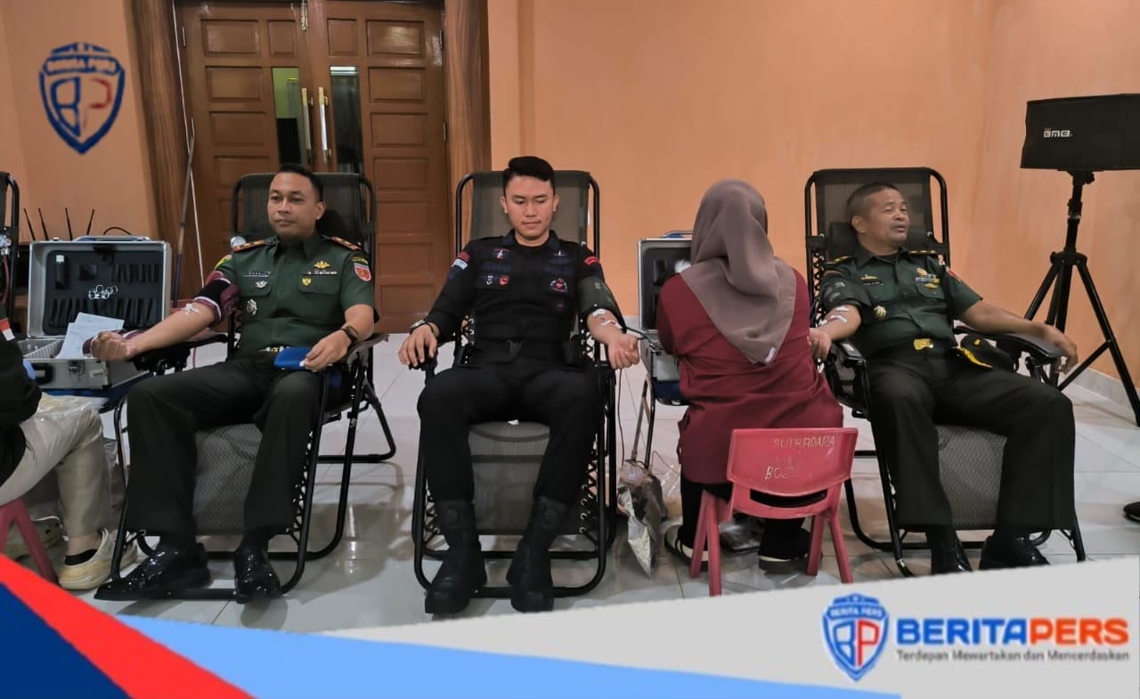 Batalyon B Pelopor Brimob Ikut Donor Darah dalam Rangka Bakti Sosial HUT TNI ke-80