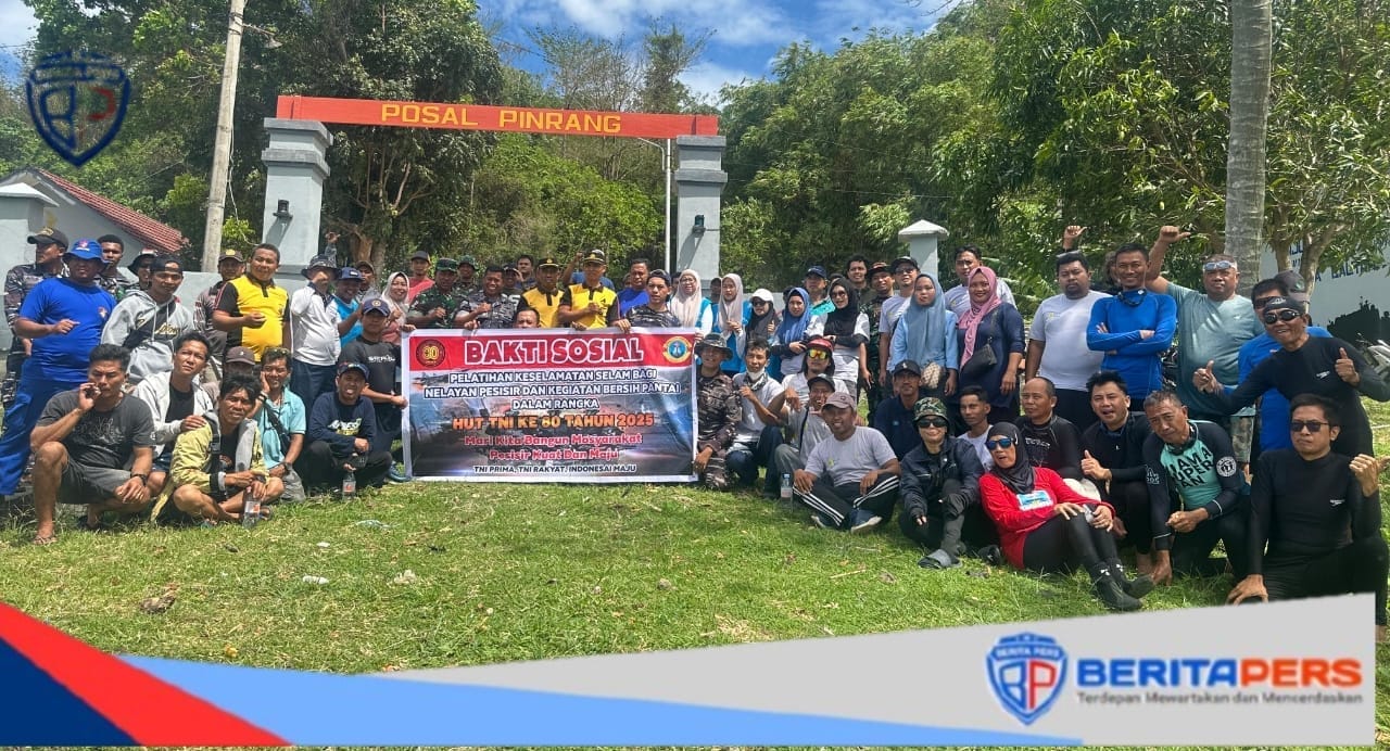 Baksos Bersih Pantai Nanggala Meriahkan HUT TNI ke-80 di Pinrang