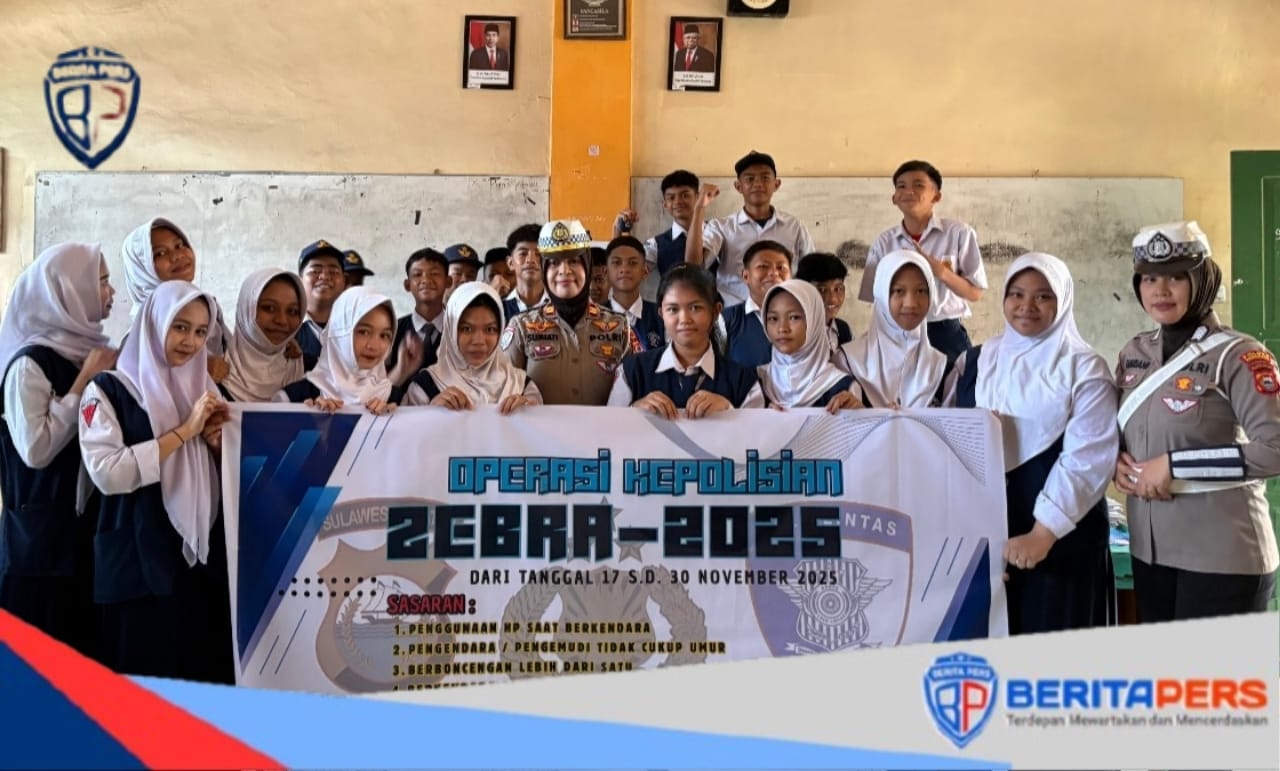Sat Lantas Polres Parepare Berikan Edukasi Tertib Lalu Lintas kepada Pelajar SMPN 10