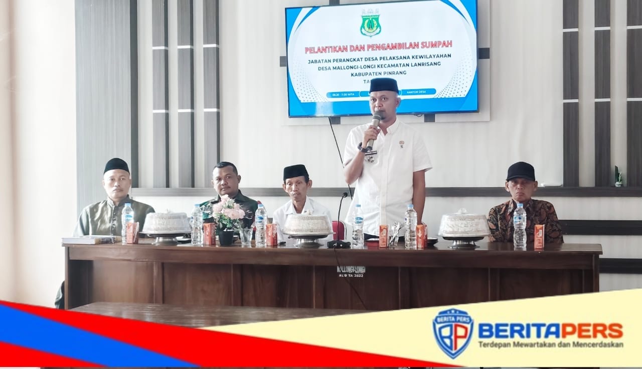 Camat Lanrisang Hadiri Pelantikan Dua Kepala Dusun Baru di Desa Mallongi-Longi