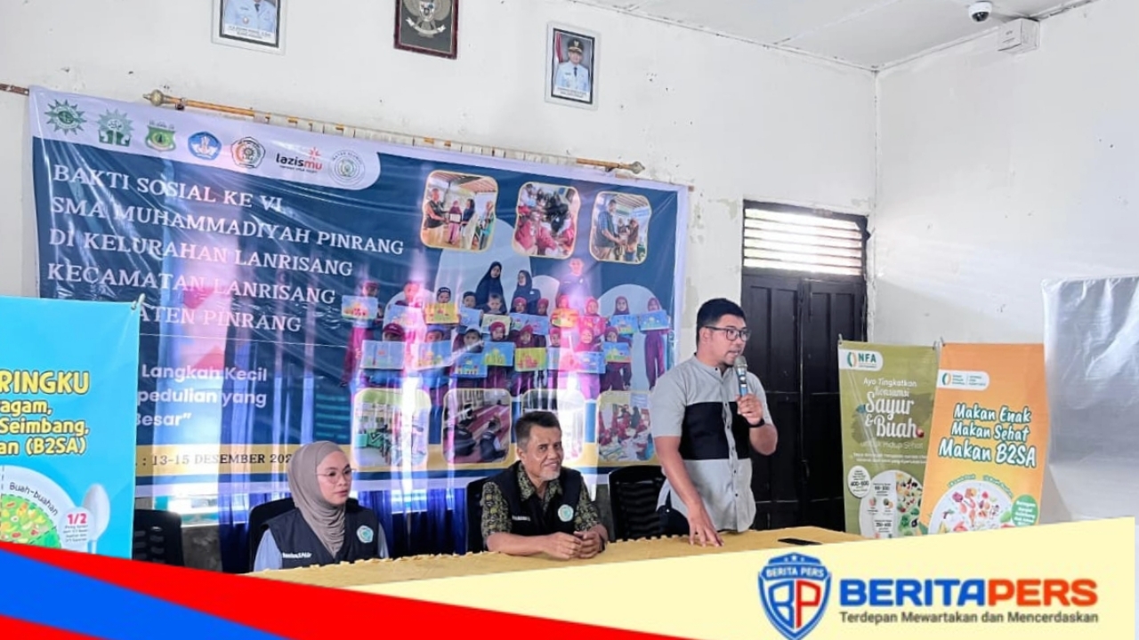 Pembukaan Kegiatan Baksos ke-VI SMA Muhammadiyah Pinrang Dipusatkan di Kelurahan Lanrisang