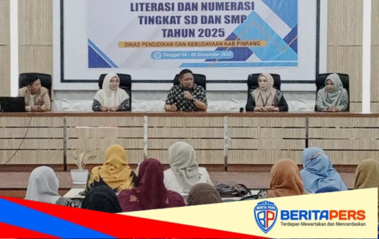 Kabid PTK Pinrang Resmi Buka Pelatihan Literasi Numerasi Guru SD SMP 2025