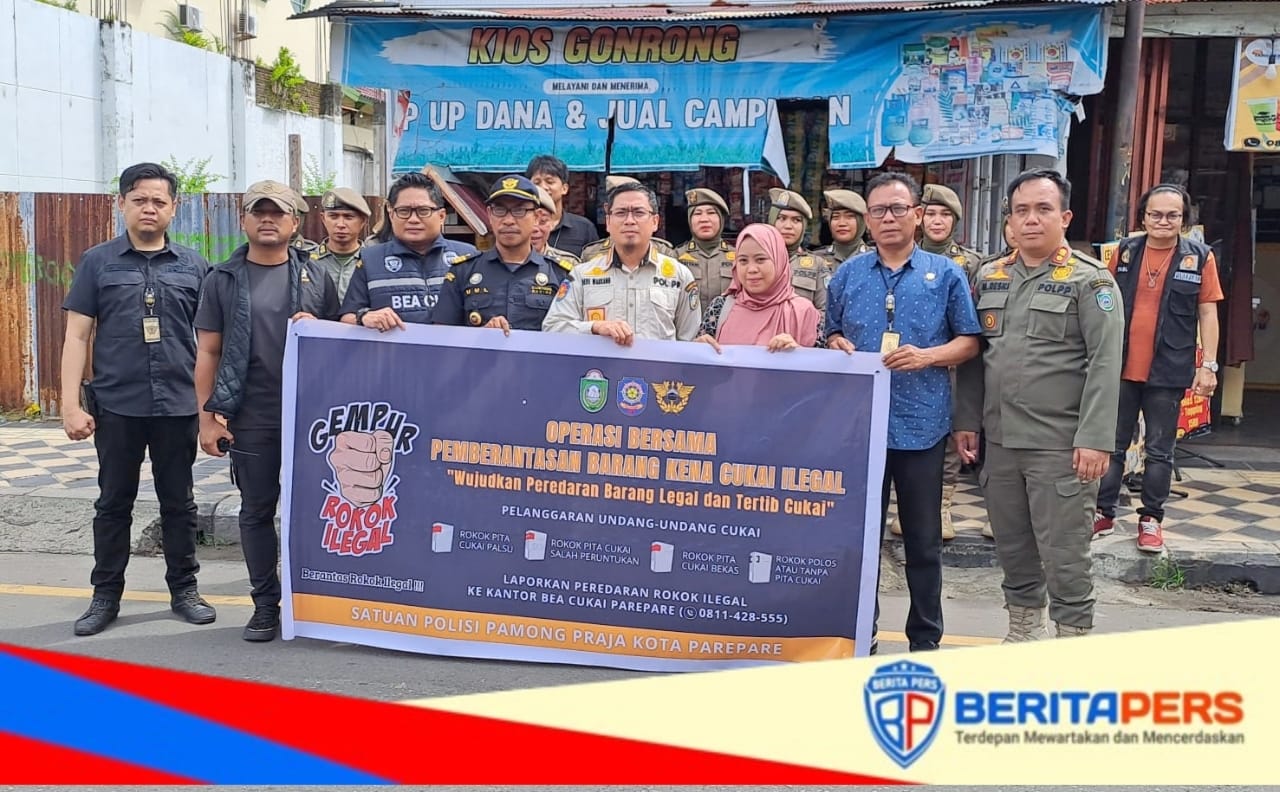 Operasi Gabungan Satpol PP dan Bea Cukai Parepare Amankan 116 Bungkus Rokok Ilegal