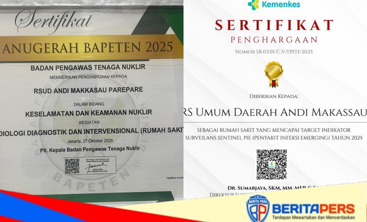 RSUD Andi Makkasau Parepare Raih Dua Penghargaan Nasional Perkuat Mutu Pelayanan Kesehatan