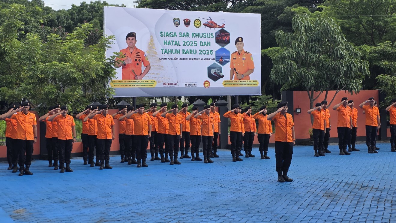 Basarnas Makassar Gelar Pasukan Dan Peralatan Siaga Khusus Natal Dan Tahun Baru