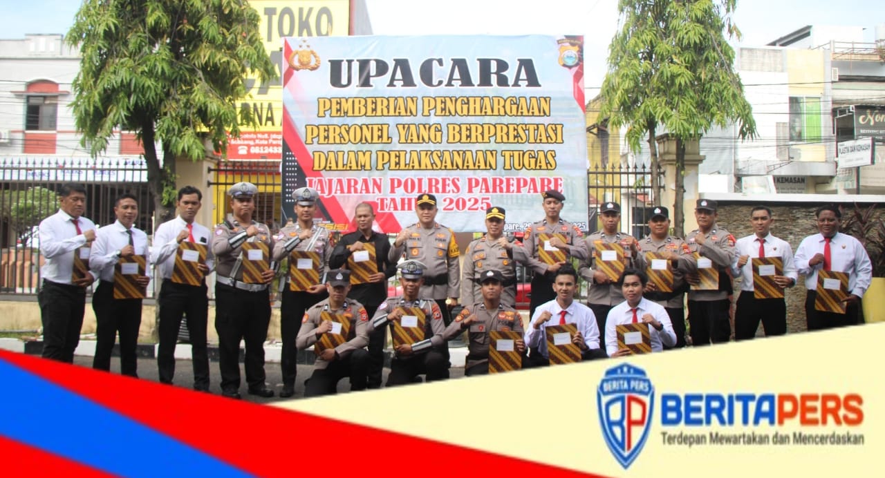 Kapolres Parepare Beri Penghargaan kepada 30 Personel Berkinerja Lebih