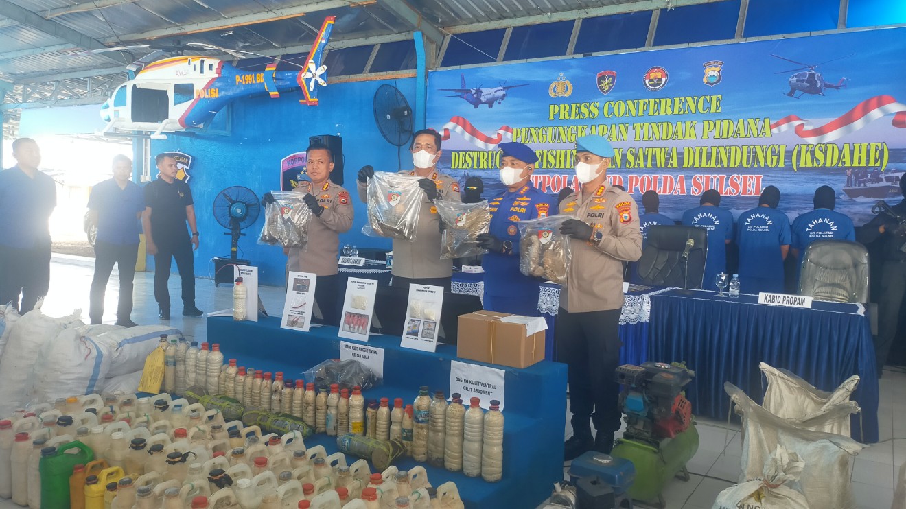 Polisi Ungkap Kasus Destructive Fishing dan Perdagangan Satwa Dilindungi di Wilayah Pesisir