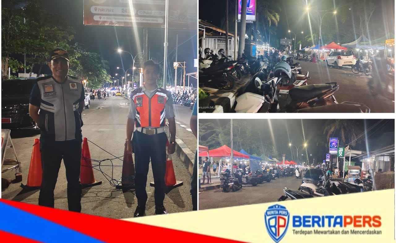 Kasubag Perparkiran Kota Parepare Tertibkan Parkir Malam Car Free Nicht di Jalan Mattiro Tasi