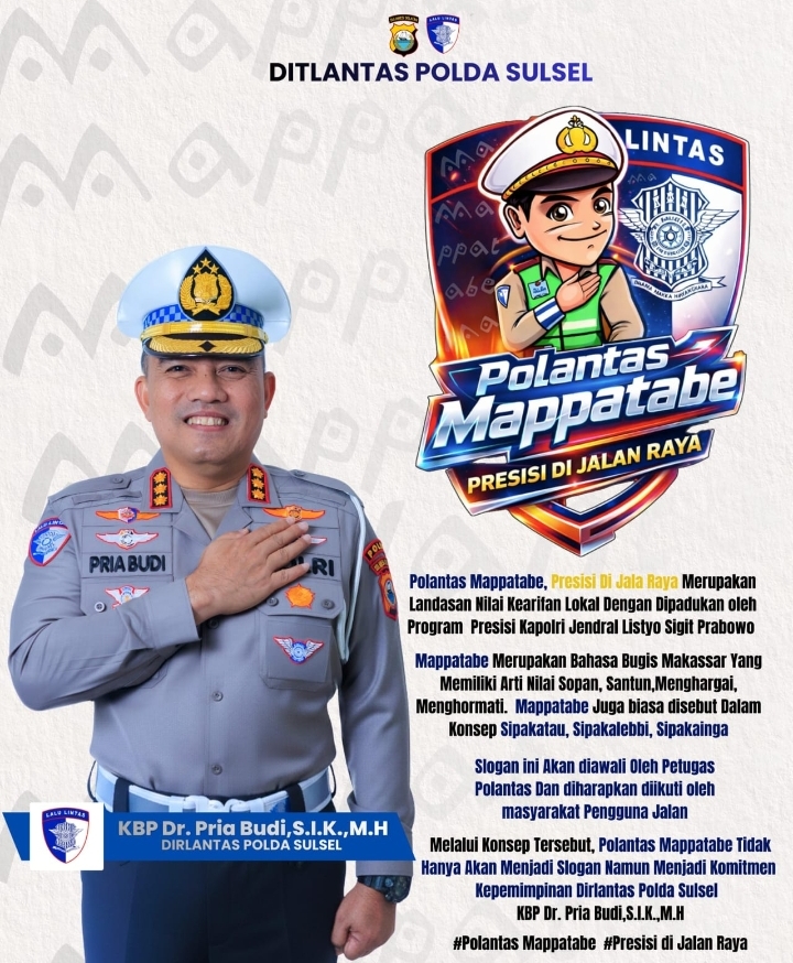 Polantas Mappatabe: Presisi di Jalan Raya, Wujudkan Nilai Lokal dalam Pengamanan Lalu Lintas Sulsel