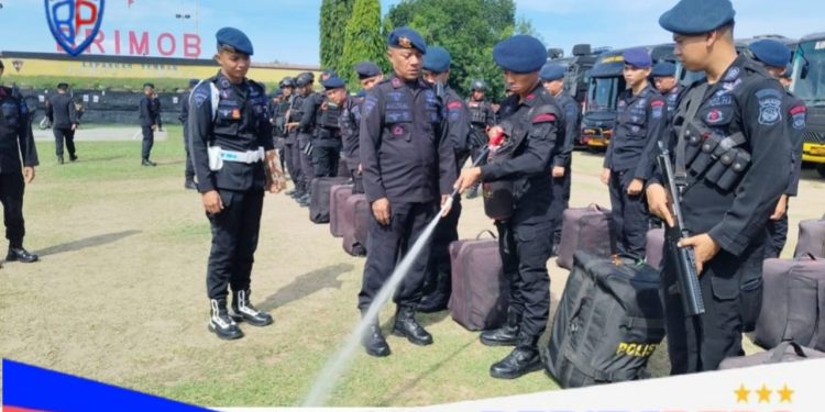 Batalyon B Pelopor Satuan Brimob Polda Sulsel Siap Amankan Laga PSM Makassar vs Semen Padang FC.
