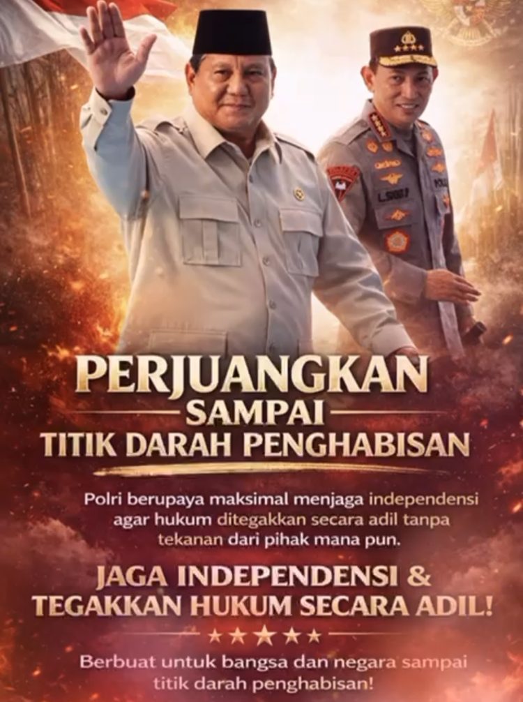‎Prabowo Subianto dan Kapolri Tegaskan Komitmen Independensi Polri dalam Penegakan Hukum