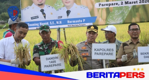Dukung Ketahanan Pangan, Wakapolres Parepare Hadiri Pesta Panen di Wattang Bacukiki