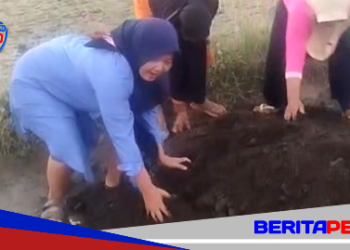 Bosan Janji Manis, Warga Banrimanurung Jeneponto Tambal Jalan Rusak Secara Swadaya