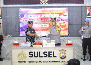 Polda Sulsel Musnahkan Barang Bukti Narkotika Jenis Kokain Bruto 25 Kg Hasil Temuan di Kepulauan Selayar