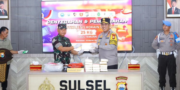 Polda Sulsel Musnahkan Barang Bukti Narkotika Jenis Kokain Bruto 25 Kg Hasil Temuan di Kepulauan Selayar