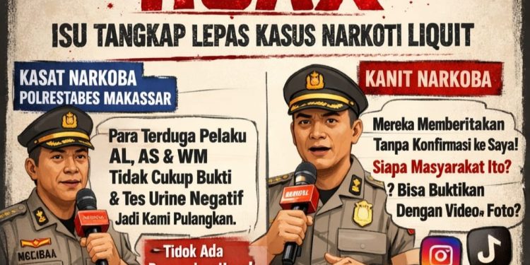 Polrestabes Makassar Bantah Isu “Tangkap-Lepas” Kasus Narkotika Liquid, Disebut Hoaks &  Tidak Berdasar