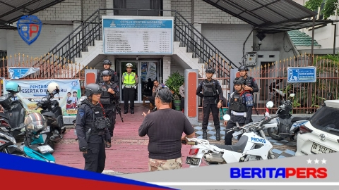 Batalyon B Pelopor Laksanakan Patroli Pengamanan Ibadah Hari Raya Paskah di Kota Parepare