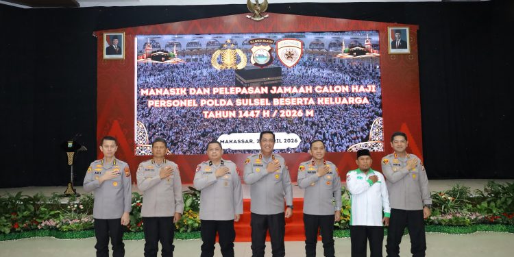 Manasik Haji dan Pelepasan Jamaah Calon Haji Personel Polda Sulsel Tahun 1447 H/2026 M Berlangsung Khidmat