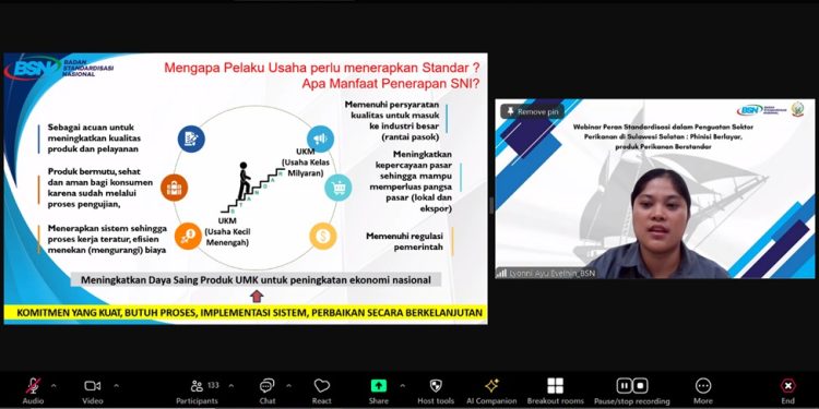 Webinar Peran Standardisasi dalam Penguatan Sektor Perikanan di Sulsel