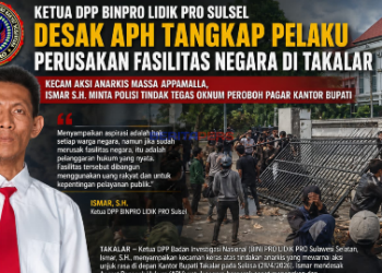 Ketua DPP BINPRO LIDIK PRO Sulsel Desak APH Tangkap Pelaku Perusakan Fasilitas Negara di Takalar