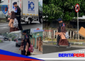 Demi Keselamatan Pelajar, Personel Batalyon B Pelopor Turun Atur Penyeberangan