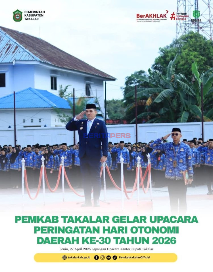 Pemkab Takalar Gelar Upacara Peringatan Hari Otonomi Daerah ke-30 Tahun 2026