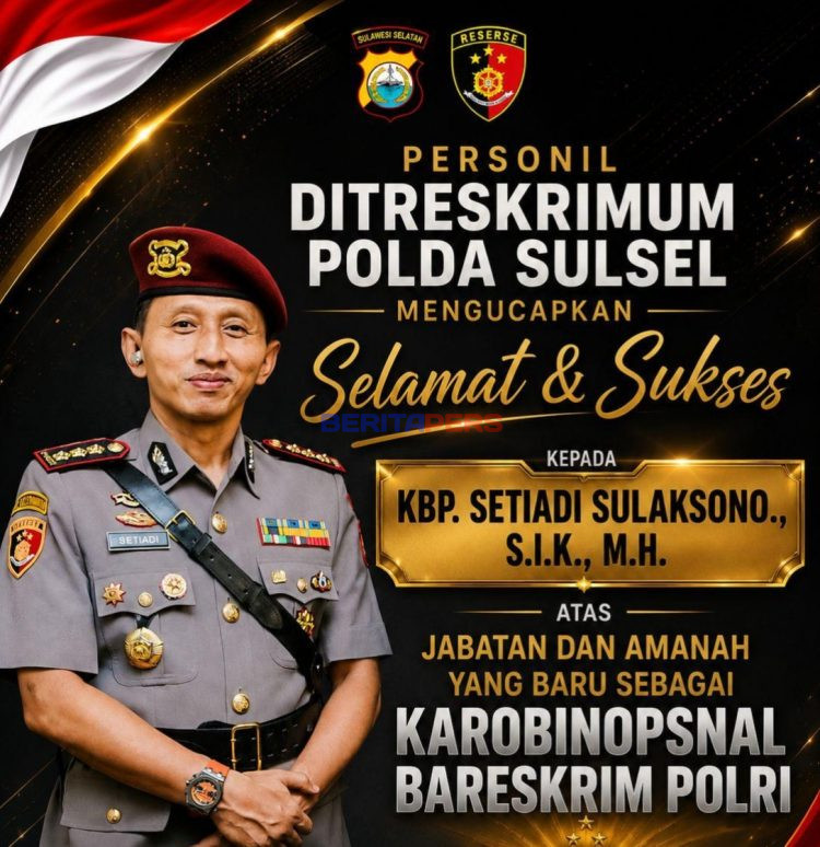 Ditreskrimum Polda Sulsel Lepas Kombes Setiadi Sulaksono dengan Doa dan Harapan Terbaik