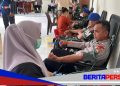 Personel Batalyon B Pelopor dan Bhayangkari ikut Donor Darah dalam rangka HUT ke-80 Pomad.