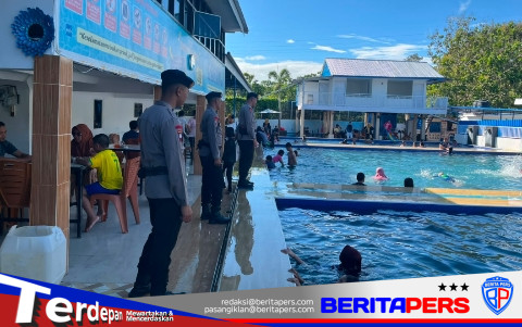 Tim SAR Brimob Sulsel Gelar Patroli di Kolam Renang Parepare, Pastikan Keselamatan Pengunjung