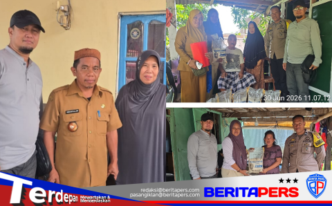 Lurah Cappa Galung Bersama Bhabinkamtibmas dan LPMK Salurkan Bantuan Beras Rastra Langsung kepada Warga
