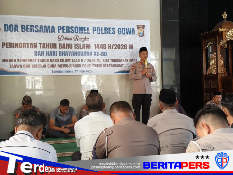 Polres Gowa Gelar Doa Bersama Sambut Tahun Baru Islam 1448 H dan Hari Bhayangkara ke-80
