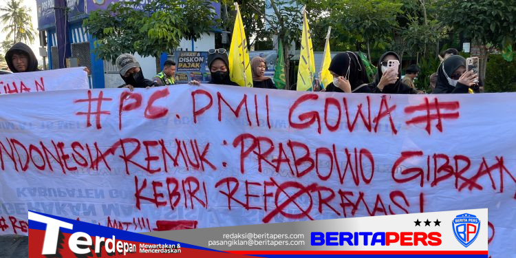 Prabowo-Gibran Kebiri Reformasi PMII Gowa Gelar Aksi Desak Evaluasi Menyeluruh Terhadap Kabinet dan Kebijakan Nasional