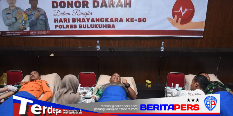 59 Kantong Darah Terkumpul dalam Bakti Kesehatan Polres Bulukumba Sambut Hari Bhayangkara ke-80