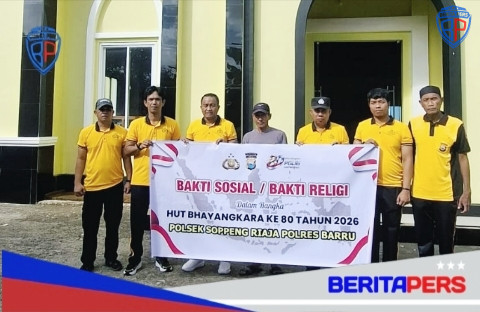 Polsek Soppeng Riaja Gelar Bakti Religi di Masjid Nur Hidayah Lacaulu Sambut HUT Bhayangkara ke-80