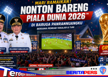 Manjakan Pecinta Bola, Pemkab Takalar dan TVRI Gelar Nobar Piala Dunia 2026 di Baruga Panrannuangku