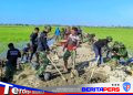 Kekompakan TNI Bersama Warga Percepat Penyelesaian Sasaran Fisik TMMD Ke-129 Kodim 1404/Pinrang