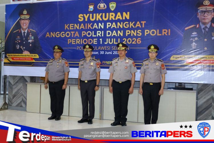 Kapolda Sulsel Pimpin Upacara Laporan Kenaikan Pangkat AKBP ke Kombes Pol Periode 1 Juli 2026