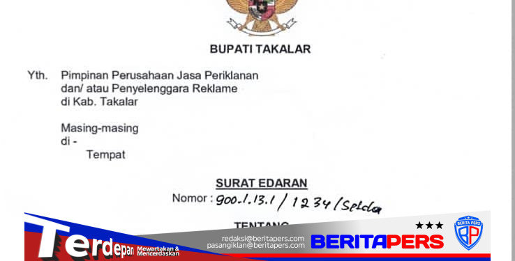 Tegakkan Aturan, Bupati Takalar Daeng Manye Terbitkan Edaran Penataan dan Penertiban Reklame
