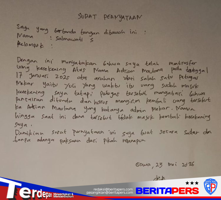 Dana Ditarik Kembali, Lalu Dicatat Menunggak, Nasabah Mekar Gowa Geram