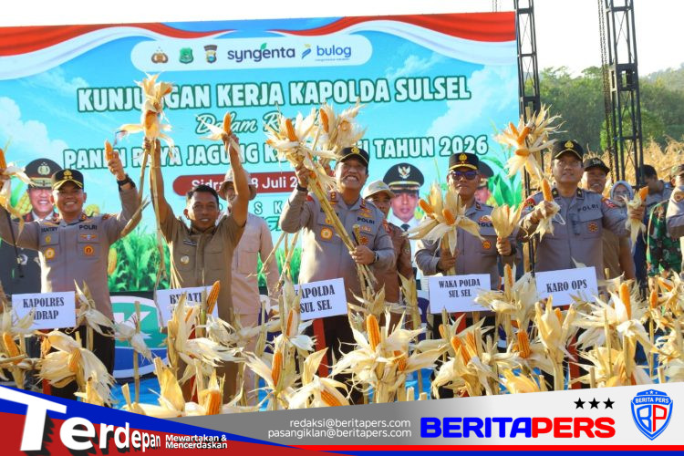 Kapolda Sulsel Hadiri Panen Raya Jagung Kuartal III di Sidrap, Dukung Swasembada Pangan Nasional