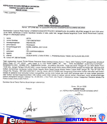 Baru Ditinggal Sebentar, Motor Mahasiswi Raib Digondol Maling di Gowa