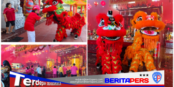 Atraksi Barongsai Pukau Pengunjung Pada Ulang Tahun YM Guan Sheng Di Jun di Klenteng Kwang Kong Parepare