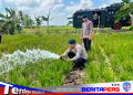 Hari ke 3 Peduli Petani, Batalyon B Pelopor Brimob Kembali Suplai Air ke Sawah Warga di Sidrap