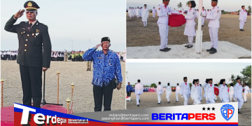 IPDA Irwan Asmadi Pimpin Upacara Penurunan Sang Merah Putih HUT RI ke-81 Lanrisang