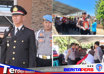 Kapolsek Bacukiki Pimpin Upacara Persemayaman Penghormatan Terakhir bagi Purnawirawan Polri Muhammad Basir