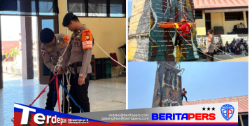 Berkolaborasi di Ketinggian, Batalyon B Pelopor Brimob Polda Sulsel Dampingi KSR PMI Unit UNM Parepare